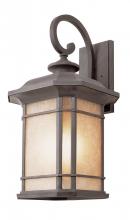  5822 RT - San Miguel Collection, Craftsman Style, Armed Wall Lantern with Tea Stain Glass Windows